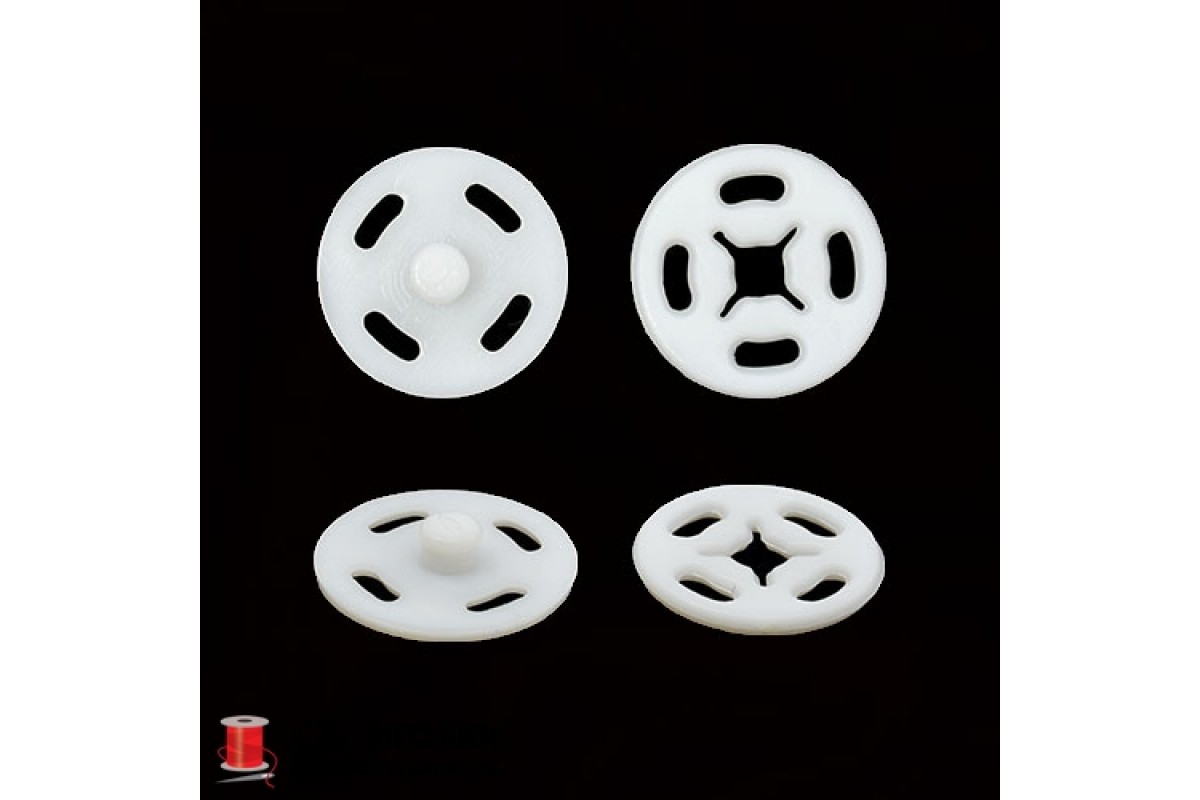 Кнопки пришивные пластик шир.12 мм арт.R880 цв.белый уп.36 шт