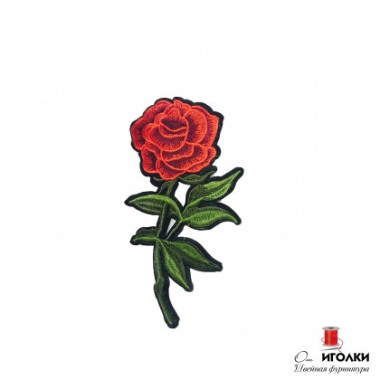 Термоаппликация Цветок Роза арт.Н-0571 цв.красный уп.20 шт